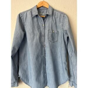 Gap 🌿1969 Chambray Denim Women Shirt Medium Button Front Long Sleeve -Pocket